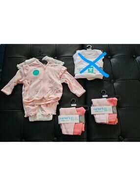 Baby girl 0 to 3 months lot bundle carters new